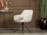 eetkamerstoel wit beige met zwarte poot