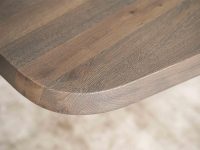 espresso kleur eettafel eiken met metalen spinpoot