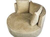 fauteuil rond creme biege kleur stof met draaifunctie