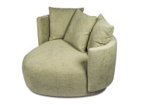 Organische fauteuil groen stof rugkussens