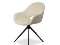 teddy eetkamerstoel met zwarte poten en armleuning